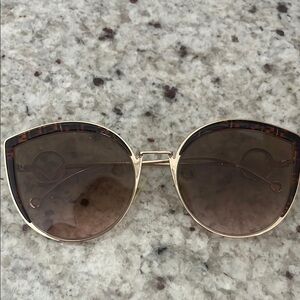 Fendi Gold and Brown Sunglasses